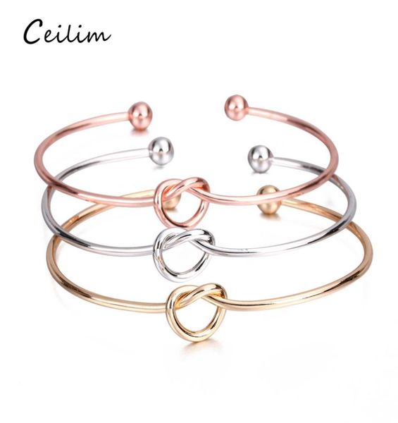 

fashion tie knot bracelet bangles simple cuff open bangles bridesmaid jewelry adjustable bangle for women party wedding diy 1965958, Black