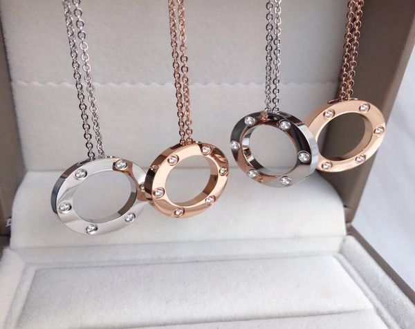 

rose gold pendant necklace titanium steel love pendant party wedding necklace classical never fade fashion jewelry without box4805500, Silver
