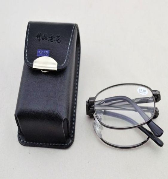 

12pcslot metal foldable reading glasses with leather case 3289168