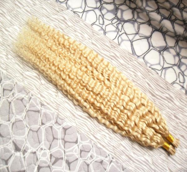 

16quot 18quot 20quot 22quot 24quot deep curly keratin hair extension 100g i tip blond brazilian hair extensions curly 102758065, Black