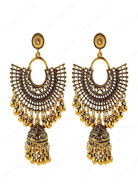 

vintage sector jhumka jhumki earrings indian jewelry women retro statement tassel earrings ears afghan egypt turkish3141745, Golden
