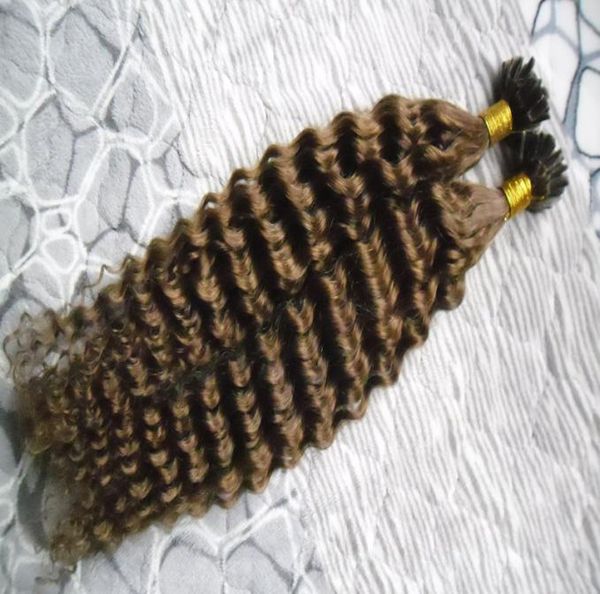 

brown u tip brazilian virgin hair keratin hair extension u tip curly hair extensions 100gstrands fusion extensions 16quot 18qu3164242, Black