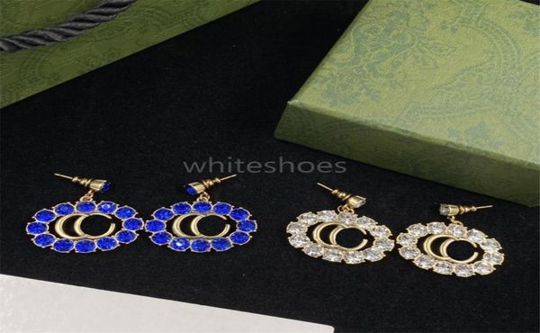 

vintage rhinestone stud double letter designer earring luxury party studs eardrop women fashion earrings3879694, Golden;silver