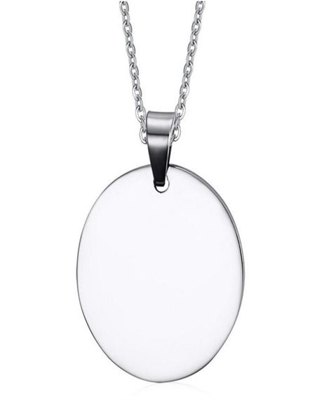 

personalized engraved round stainless steel pendant blanks dog tag includes necklace2988087, Silver