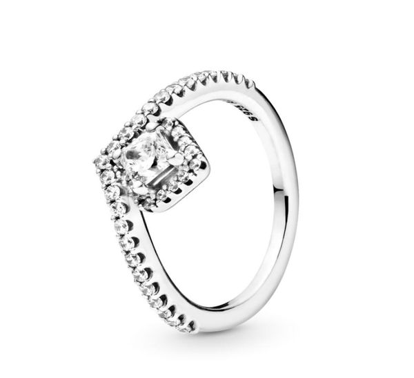 

real 925 sterling silver square wishbone rings luxury designer jewelry women cubic zirconia diamond engagement rings sets with ori5603083, Slivery;golden