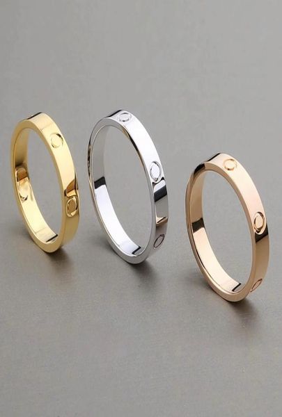 

fashion designer ring classic stainless steel jewelry gold love married engagement couple ring for women men9703208, Silver