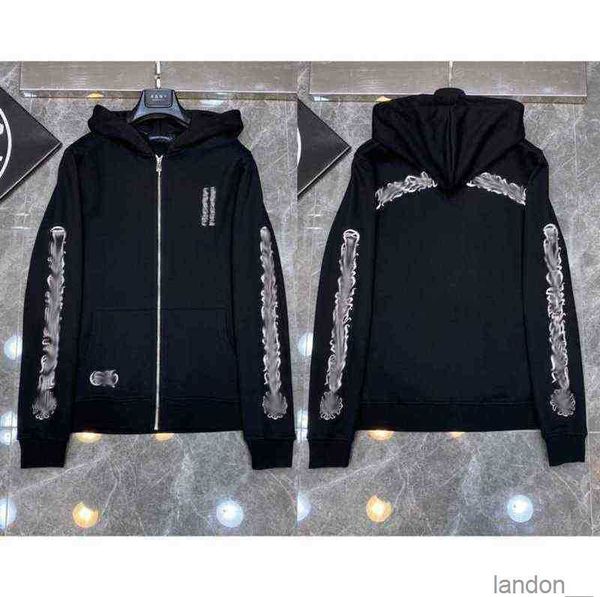 

3a classic mens zipper ch hoodies designer horseshoe sanskrit cross print pullover heart hooded sweatshirts sweater luxury woman jackts fate, Black