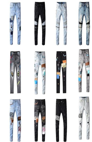 

men and ms pants motorcycle jeans jeans custom punk rock private label lapel retro gradient gene hip hop jeans 61945600, Blue