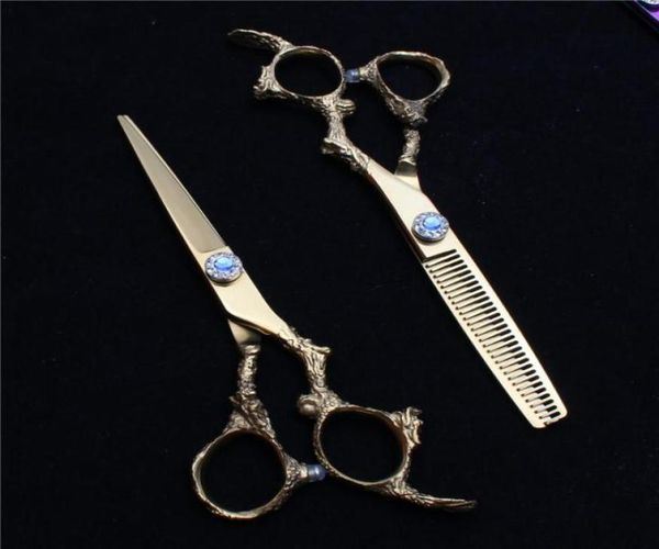 

hair scissors 55quot 16cm 440c customized logo golden barber shop normal thinning shears professional styling tool c90054866337