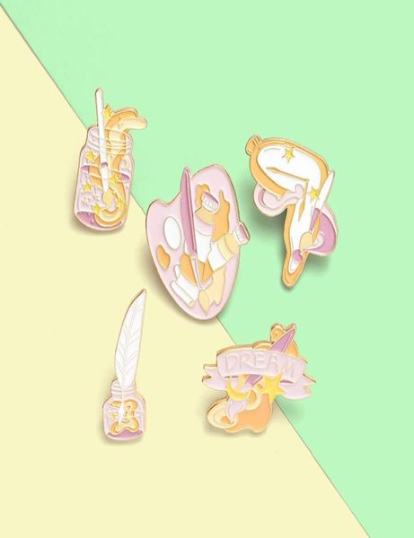

pink dream enamel brooches pin for women fashion dress coat shirt demin metal brooch pins badges promotion gift 2021 new design1719625, Gray