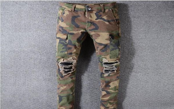 

camo jeans new summer fashion mens ripped biker casual pants hip hop jeans for jeans denim long pants9572687, Blue