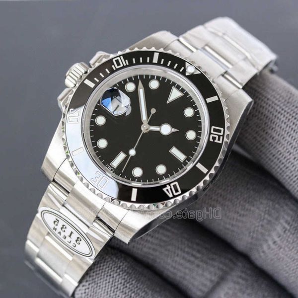 

men watches 41mm black ceramic case waterproof watch system rotating bezel 904l scratch resistant calibre 3235 self winding chromalight hour, Slivery;golden