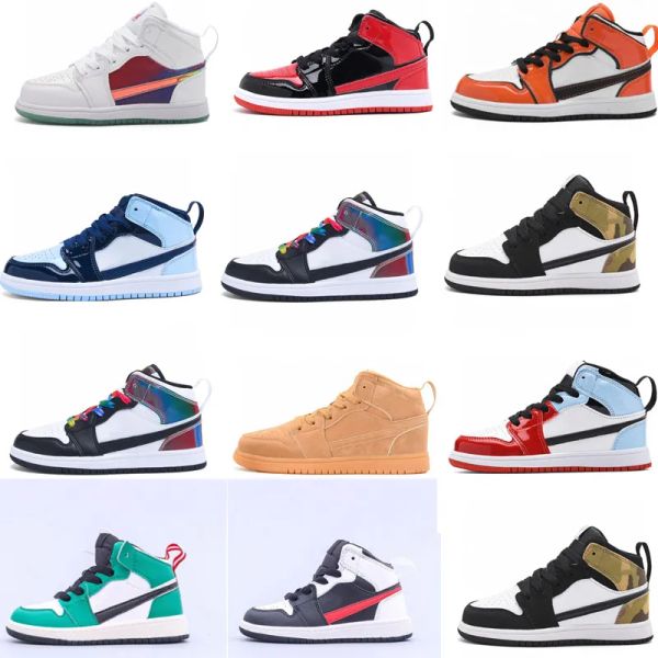 

infant fearless td 1s kids boys basketball shoes have a good game patent bred wheat preschool children girls sneakers toddler fashion sports, Black