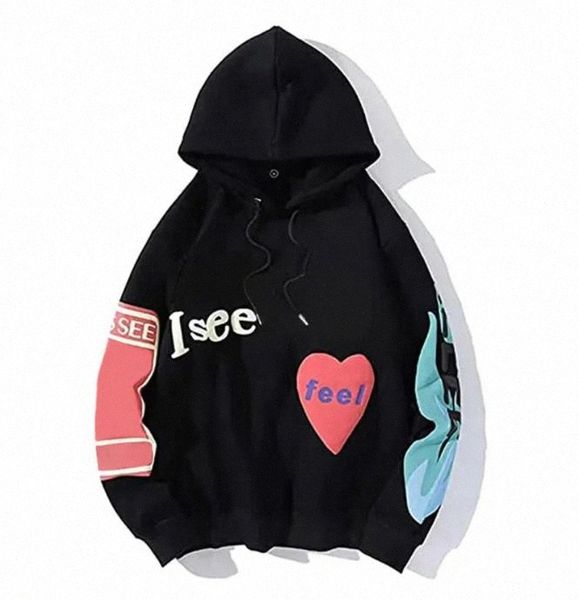 

designer mens hoodies high fashion sweatshirt long sleeve hooded hip hop street style pullover m-2xl z9z5#, Black