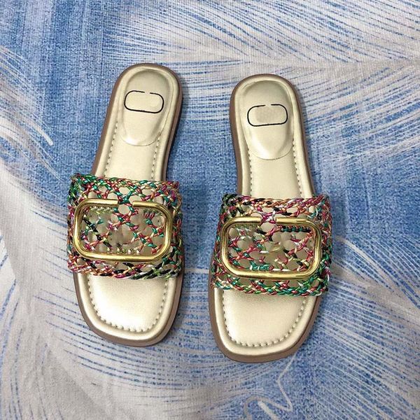 

designer slippers womens slipper slides sandal summer shoes classic brand beach slides casual woman outside slippers sliders beach, Black