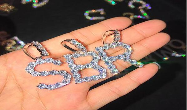 

24inch tennis chain letters necklaces pendant custom name charm for menwomen gold silver fashiom hip hop jewelry with rope chai4440312, Black