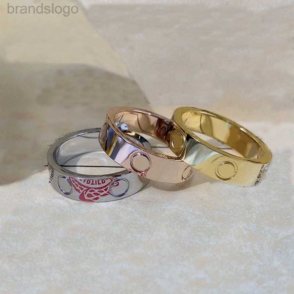 

316l stainless steel band 18k gold luxury love ring fashionable couple rings designer jewelry for women, Silver