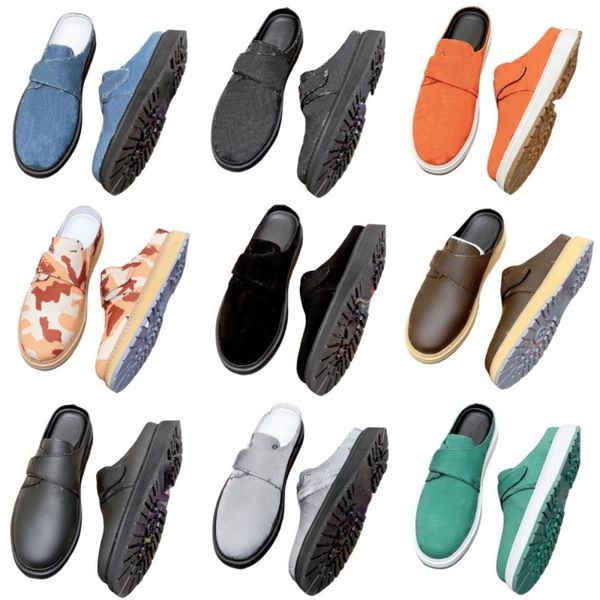 

cowhide embossed slipper classic mens designer shoes fashion frosted sandals comfortable breathable semi-drag outdoor non-slip beach shoes s, Black