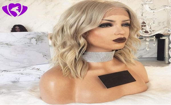 

180density body wave full blonde color bob wigs for women synthetic short lace front wig synthetic hair heat resistant fiber9039794, Black