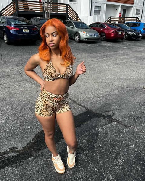 

2023ins fashion trend leopard print hanging short two piece set, White