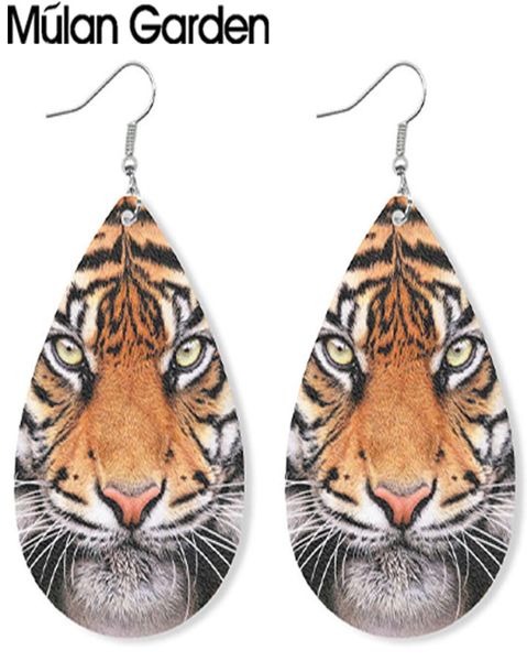 

teardrop tiger leather earrings for women elegant wild water drop leopard earring fashion jewelry girl gift supply manufa9700058, Silver