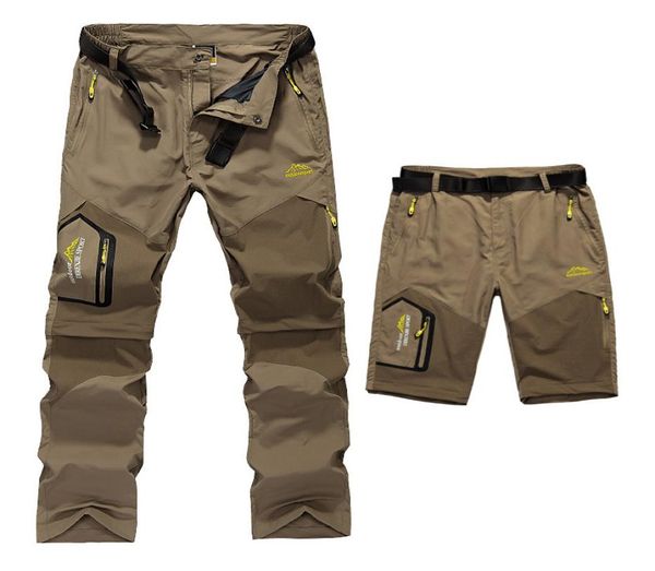 

whole5xl mens summer quick dry removable pants outdoor cloting male waterproof shorts men hiking camping trekking trousers a02123862, Black;green
