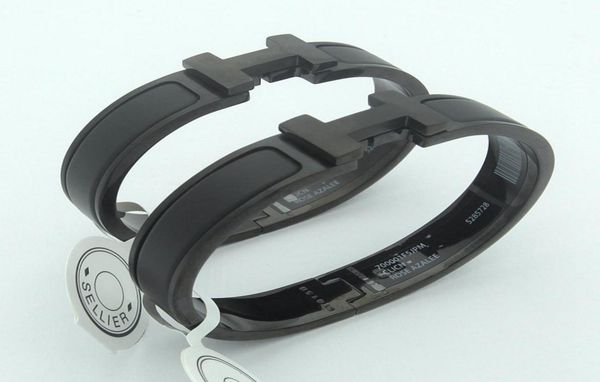 

luxury fashion silver cuff bracelet style stainless steel frosted black bracelet ladies and men premium version5320780