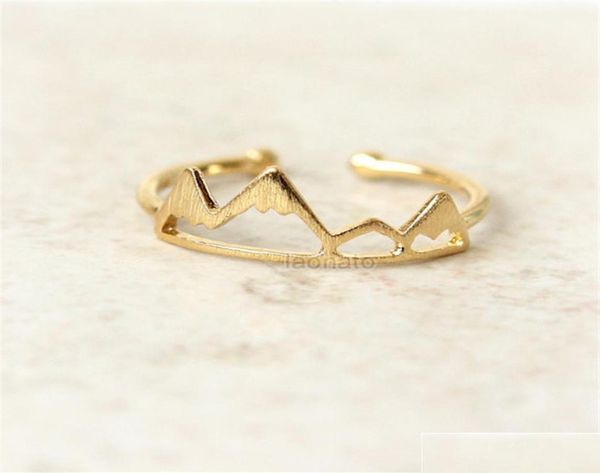 

band rings 10pcs gold sier handmade mountain peak ring valley jewelry gift for friends drop delivery dhgarden dhifp7859257, Silver