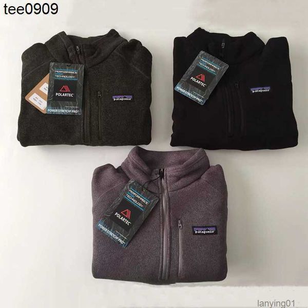 

designer patagonias jackets half zipper stand collar sweater fleece warmth american fashion brand outdoor tooling wind, Black