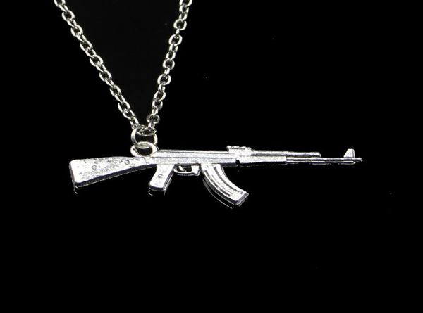 

fashion 4415mm machine gun assault rifle ak47 pendant necklace link chain for female choker necklace creative jewelry party gift3234810, Silver