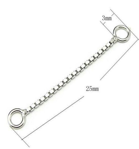 

20pcslot 925 sterling silver earring box chains findings components for diy jewelry gift craft 08x25mm wp1252365897