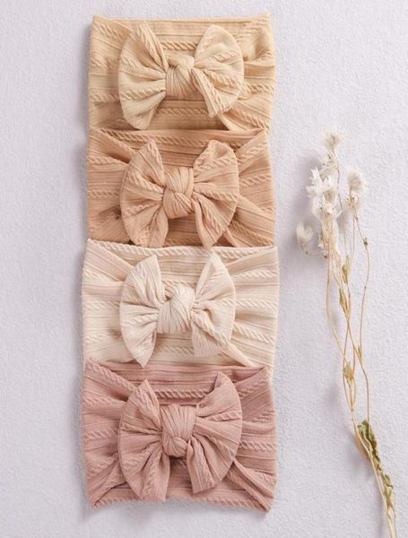 

hair accessories 32pcslot soft cable knit baby nylon headbands knot wide turban head wraps kids girls9387113, Slivery;white
