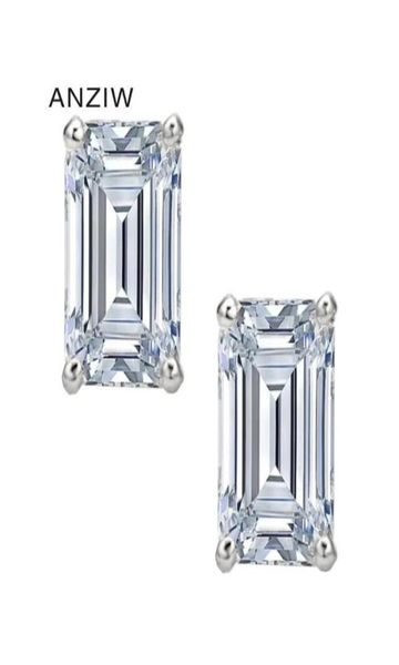 

stud ainuoshi fashion 925 sterling silver emerald cut cz earrings earring women wedding party jewery gift4268369, Golden;silver