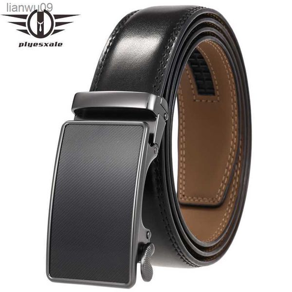 

fashion genuine leather belts for men luxury designer brown automatic alloy buckle man belt cow skin strap b448 l230704, Black;brown