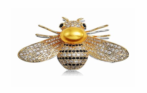 

new fashion men women suit dress brooch pin yellowwhite gold plated cz bee brooch for men women for party wedding nl6251032542, Gray