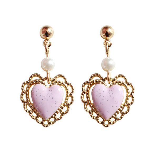 

fashion women jewelry accessories sailor moon hollow pink love earrings8589969, Golden