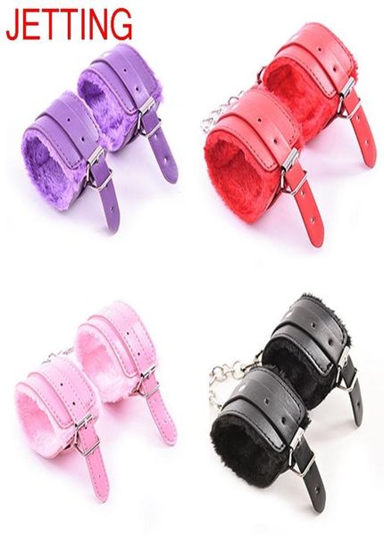 

pu leather handcuffs restraints bandage lady girl bracelet 1 pair women4296759, Black