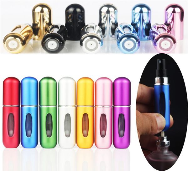 

5ml perfume bottle makeup spray self pump rechargeable aluminum mini parfum bottling dhl 5501216