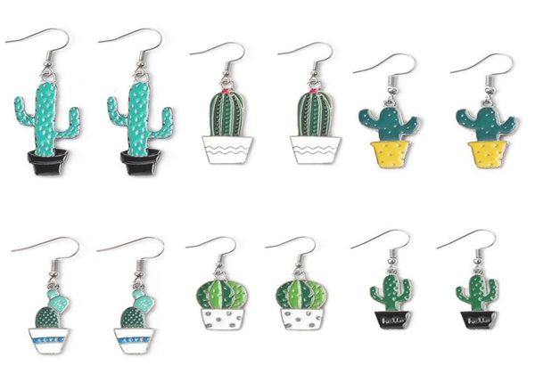 

fun earrings korean version cactus earhook temperament small fresh green plant earrings2644874, Golden;silver