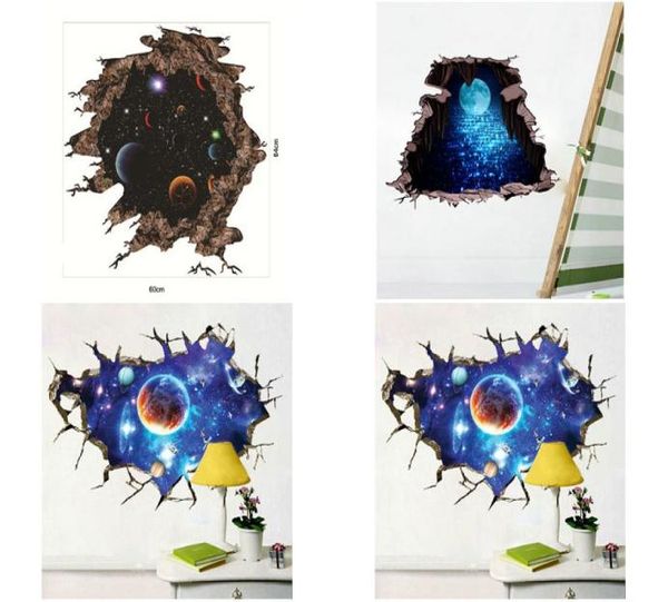 

retail 3d broken wall space planet wall stickers decal for kids bedroom living room decorations home decor sticker art pictures wa4840663