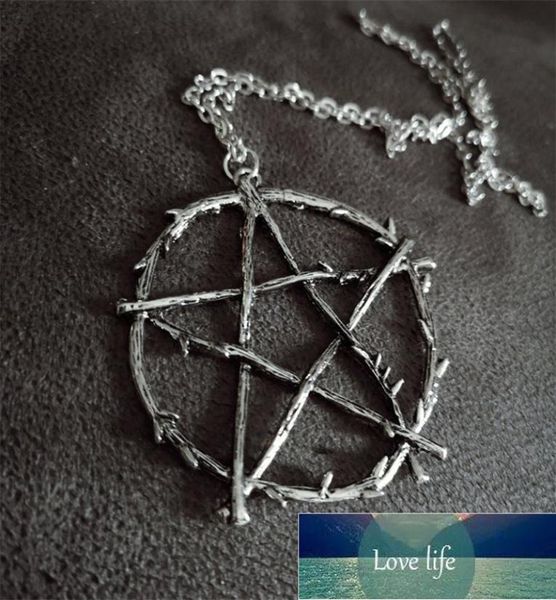 

gothic pentagram wiccan witch pendant necklace punk alternative party gift for friends new fashion jewelry whole factory 8017096, Silver