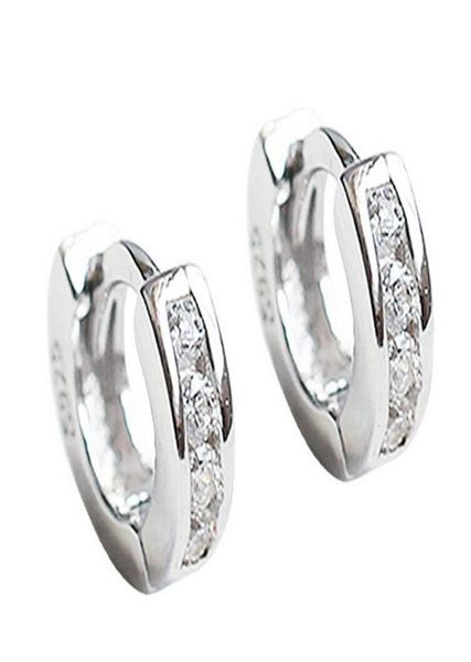 

new fashion simple earrings man silvergold small round square crystal hoop huggie earrings for women gift ship1149260, Golden;silver