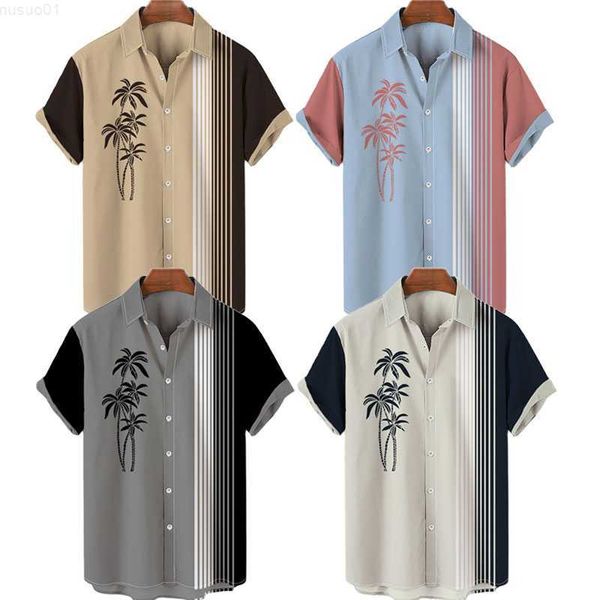 

men's casual shirts haiian 3d coconut tree men's printed shirt oversized casual blouse travel vacation short sleeve beach vintage, White;black