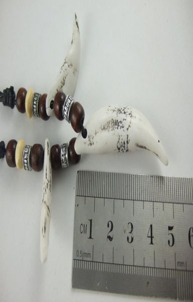 

10pcs imitation white wolf tooth adjustable resin pendant necklace2758825, Silver