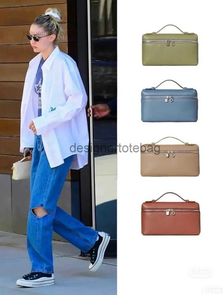 

loro * piana bag lp lunch box bag lp19 box bag genuine leather women's bag gigi same style piana handheld one shoulder oblique cross ma