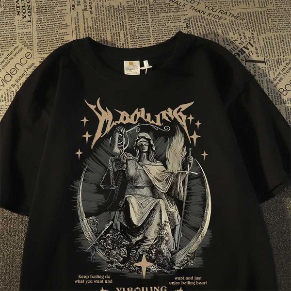 

china-chic american street cartoon cotton short sleeved t-shirts for men and women loose fashion brand european and american high street lov, White;black