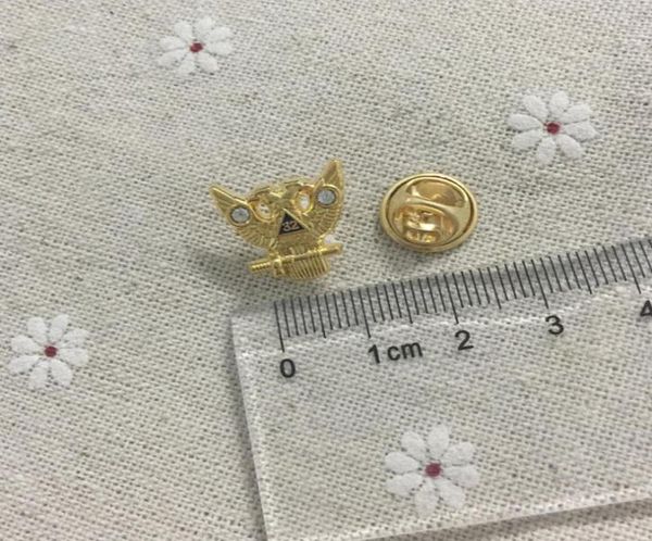 

100pcs owl masonry ma pins and brooch 32 degree eagle lapel pin gold color scottish rite rays custom metal badge craft83303906384980, Gray