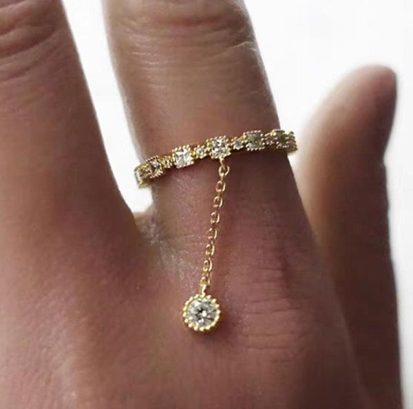

s1289 fashion jewely individual zircon pendant ring gold plated lady039s index finger ring5667998, Silver