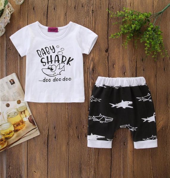 

baby boys clothing children summer boys clothes cartoon kids toddler boy clothing set tshirtshorts cotton clothes set 15y6591616, White