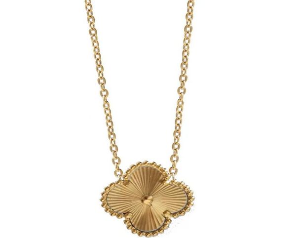 

classic gold clover pendant necklace bracelet titanium steel jewelry for women2666588, Silver